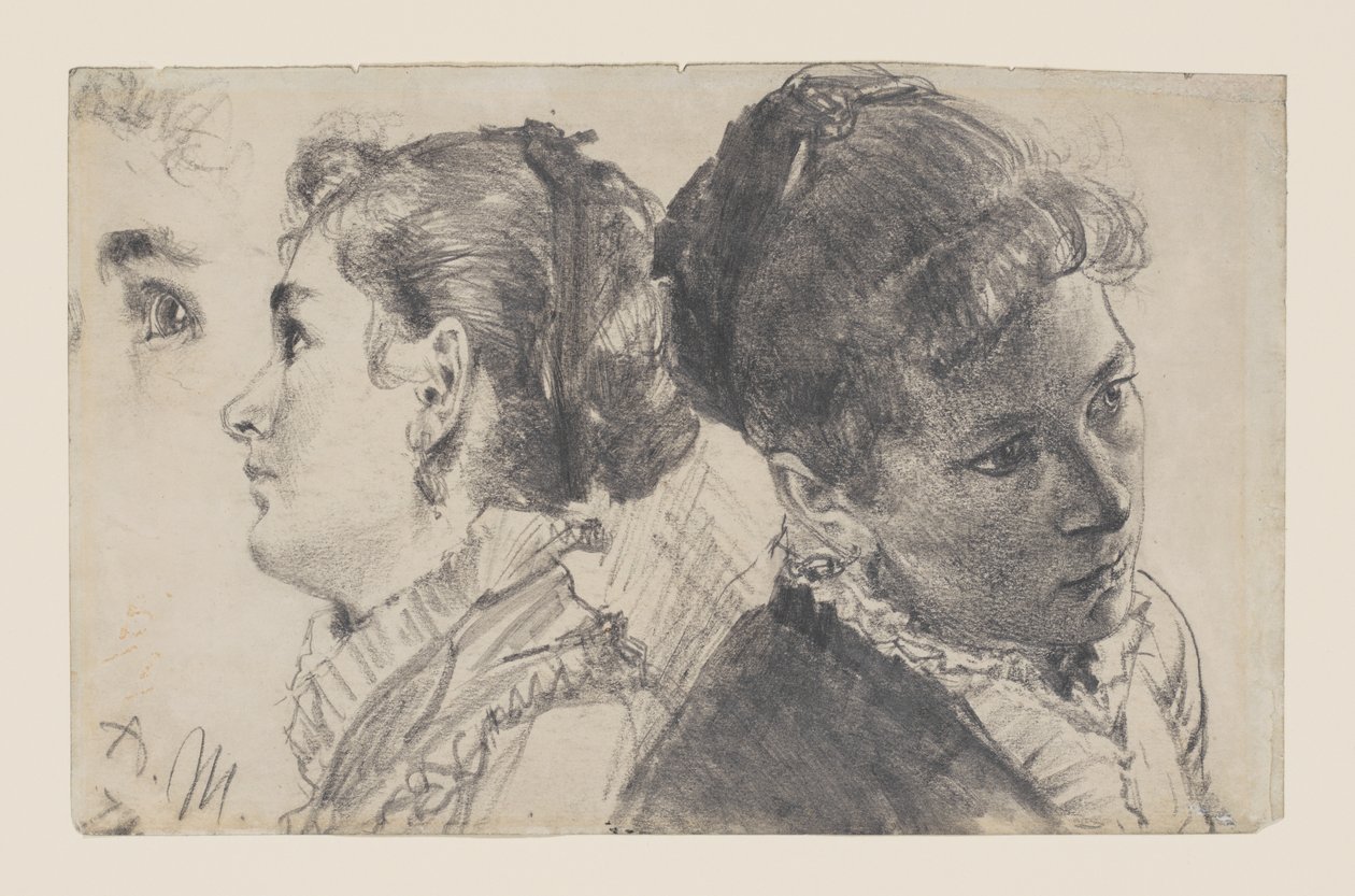 Studia młodej kobiety autorstwa Adolph Menzel