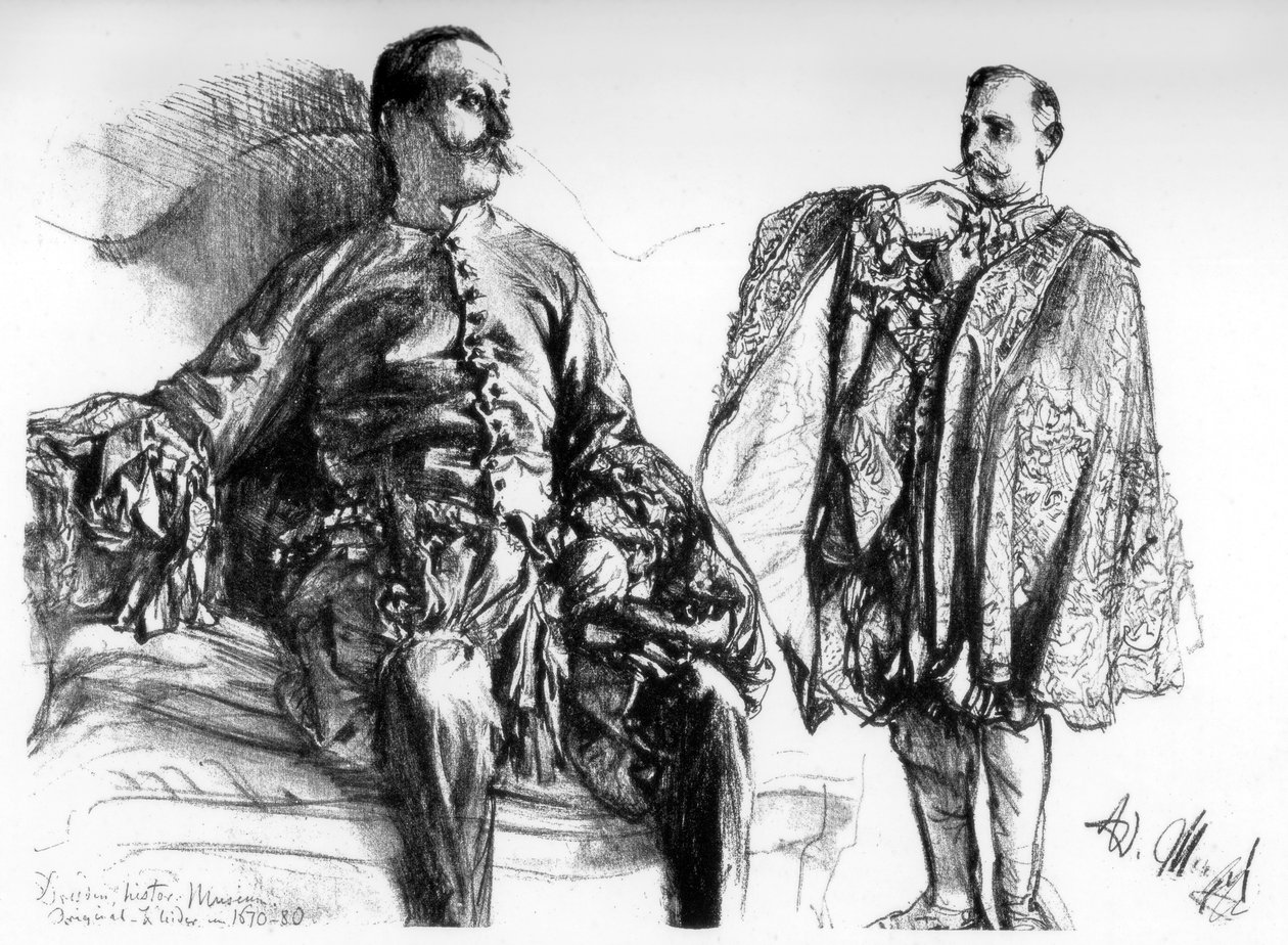 Studia starych sukien na żywych modelach, c1880-1882. autorstwa Adolph Menzel