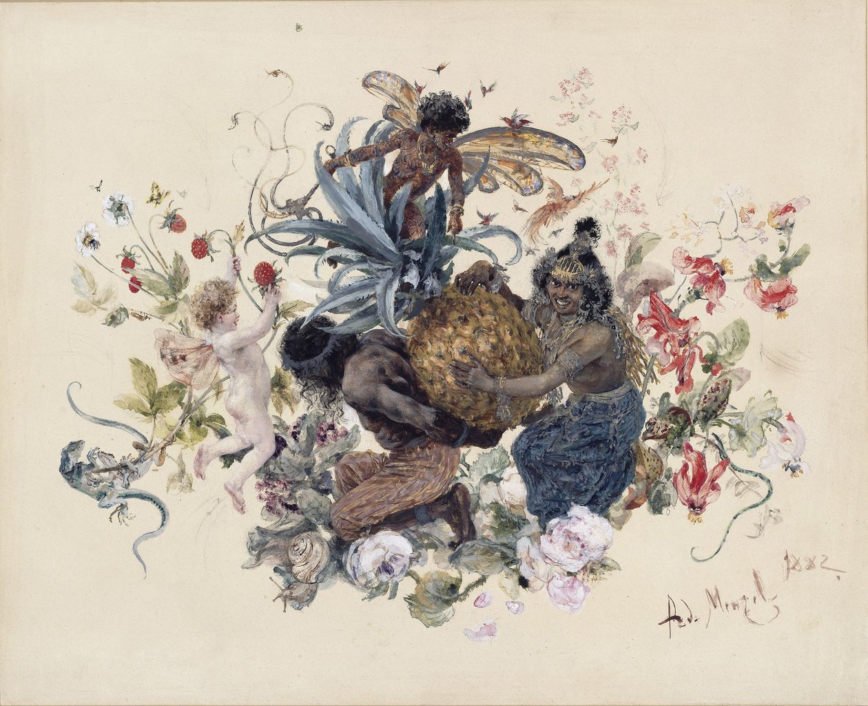 Zastawa stołowa: Misa na owoce autorstwa Adolph Menzel