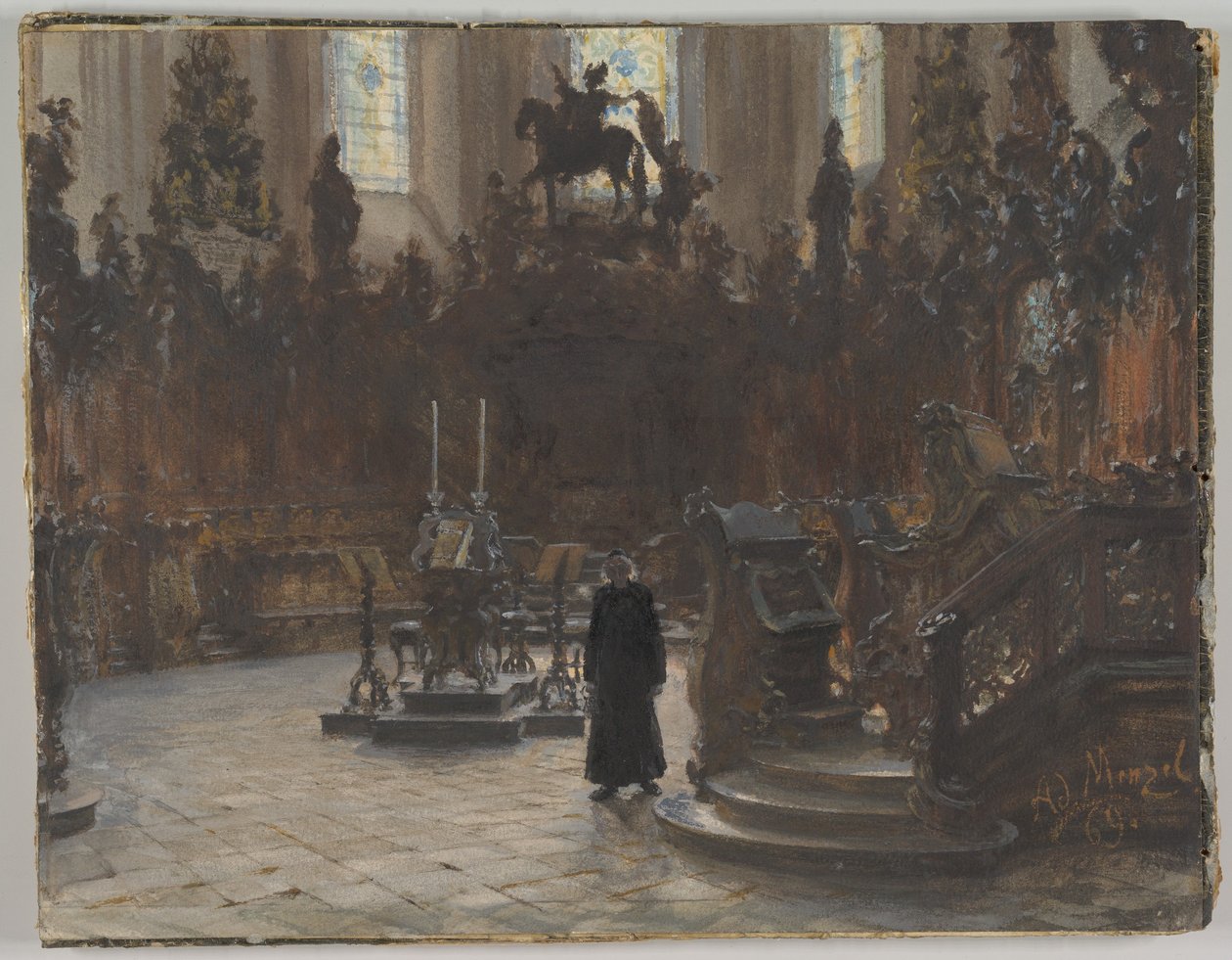 Ławki chóru w katedrze w Moguncji autorstwa Adolph Menzel