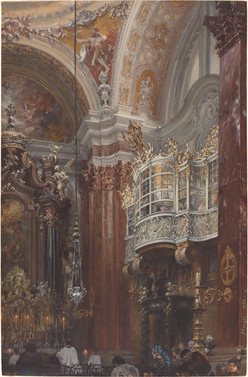 Wnętrze Jacobskirche w Innsbrucku autorstwa Adolph Menzel