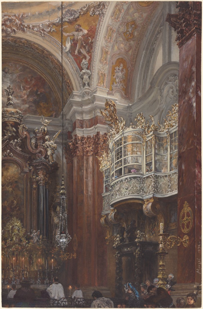 Wnętrze kościoła św. Jakuba w Innsbrucku autorstwa Adolph Menzel