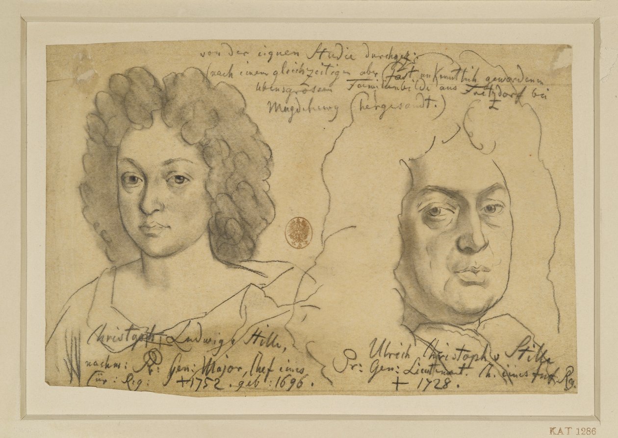 Ulrich Christoph von Stille. Pruski generał porucznik, a także Christoph Ludwig von Stille. Pruski generał major autorstwa Adolph Menzel