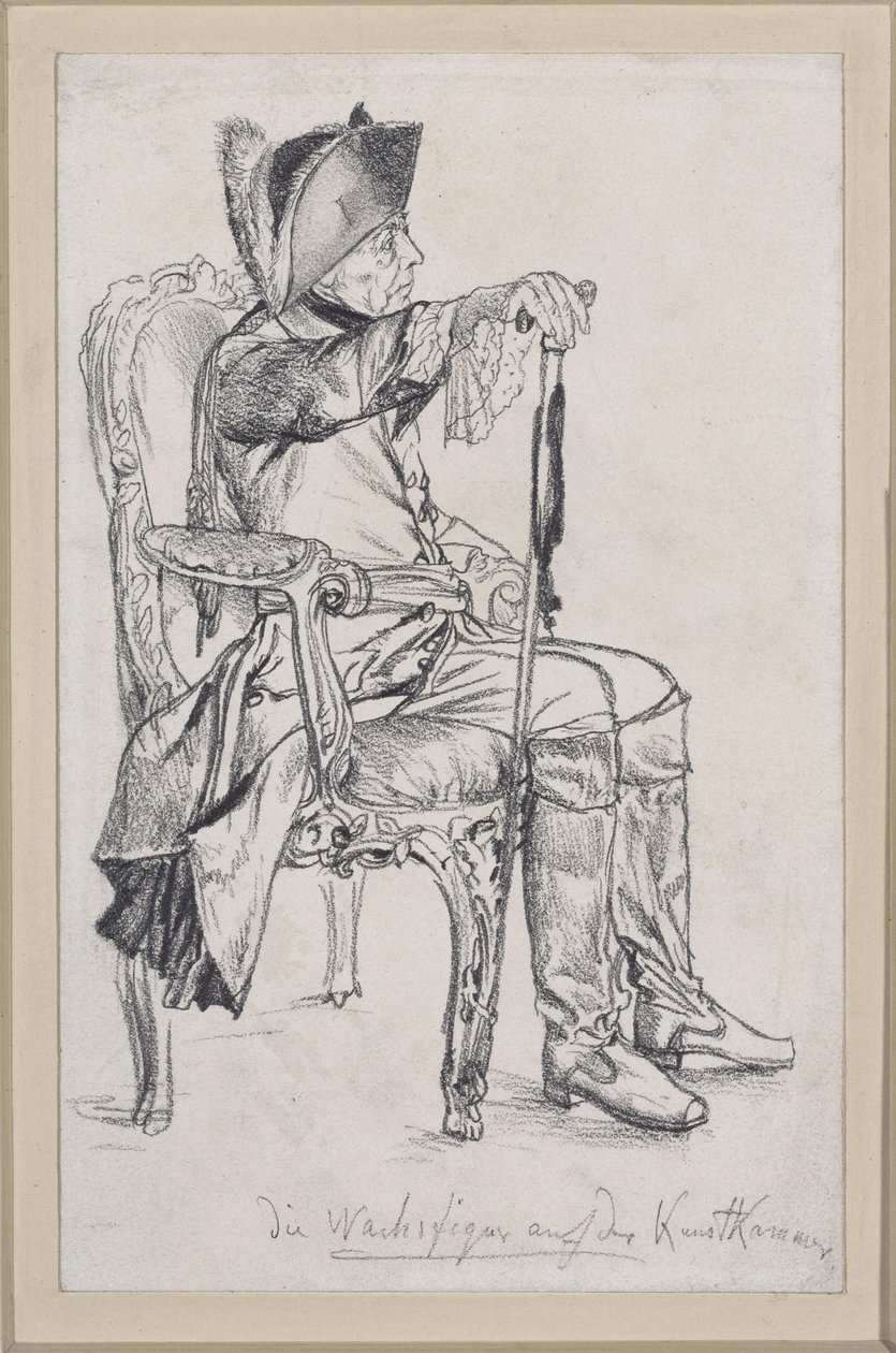 Figura woskowa Fryderyka II (figura uzupełniona przez Schadow) przeznaczona do Królewskiej Izby Sztuki autorstwa Adolph Menzel