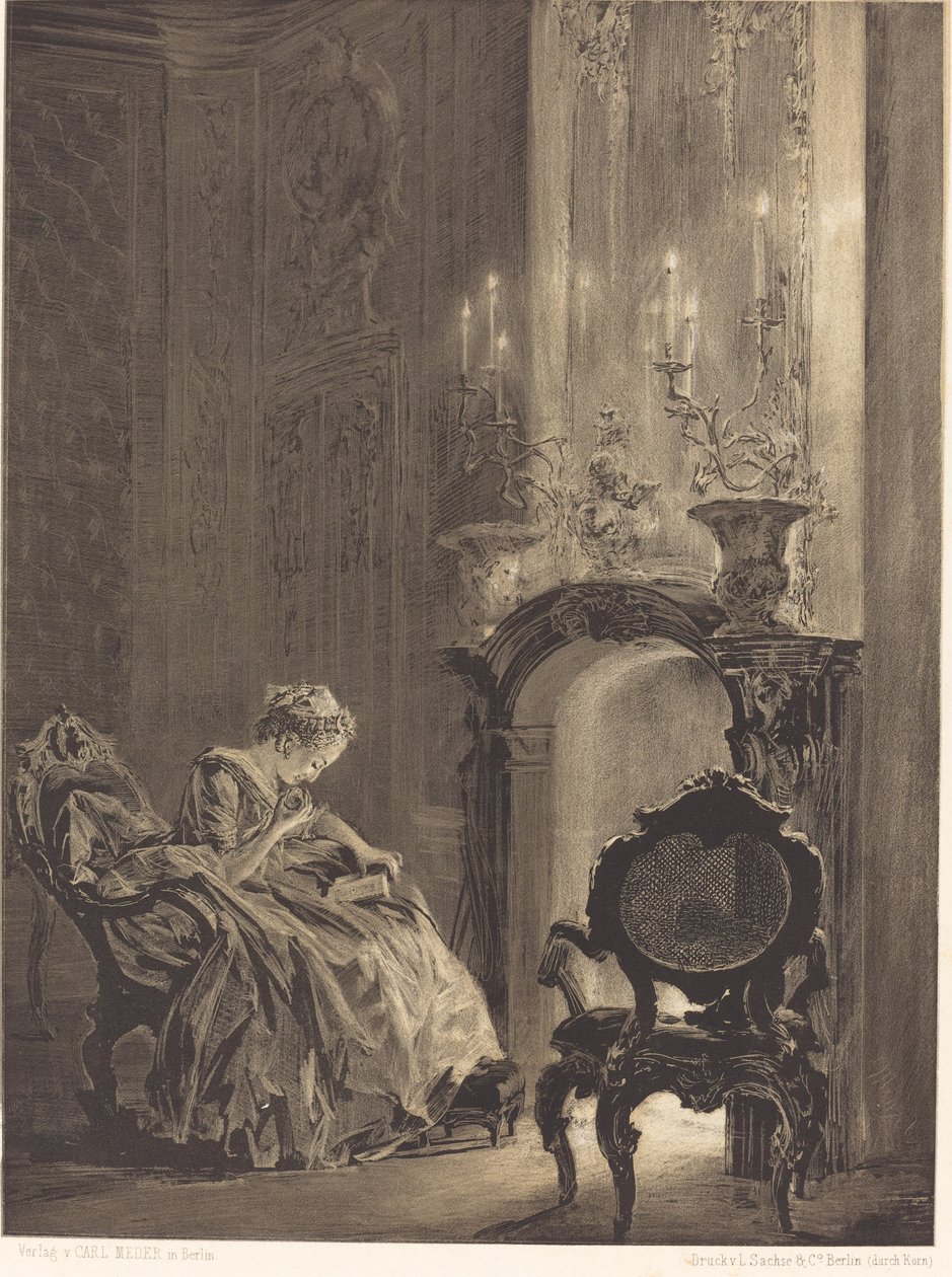 Kobieta przed ogniem autorstwa Adolph Menzel