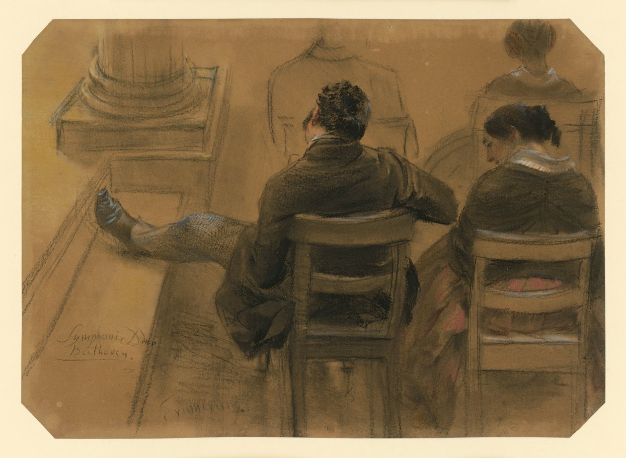 Słuchacze w sali koncertowej autorstwa Adolph Menzel