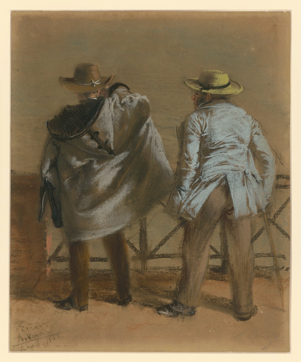 Dwóch kąpiących się nad morzem autorstwa Adolph Menzel