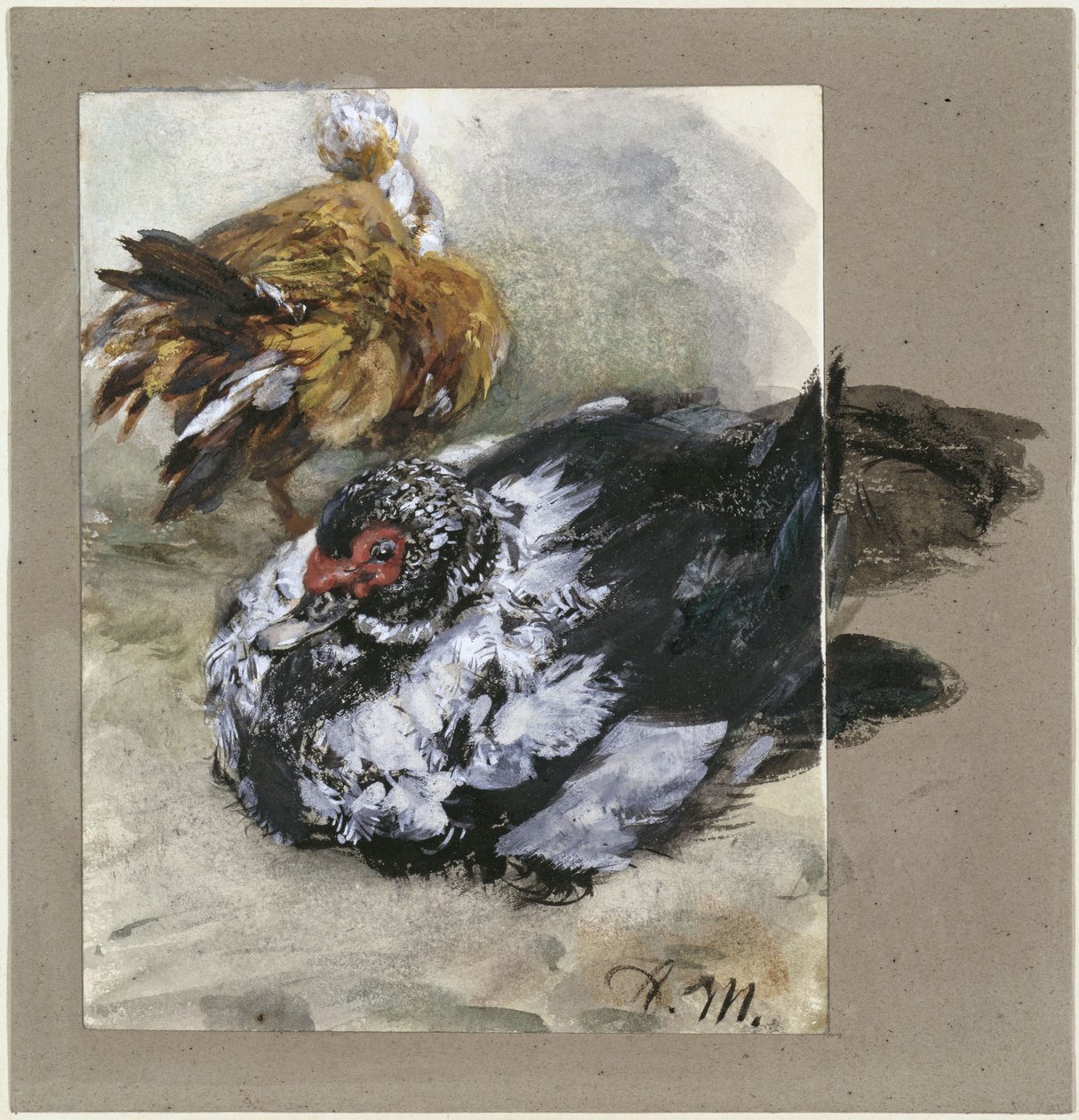 Dwie tureckie kaczki. Z „Albumu dla dzieci” autorstwa Adolph Menzel