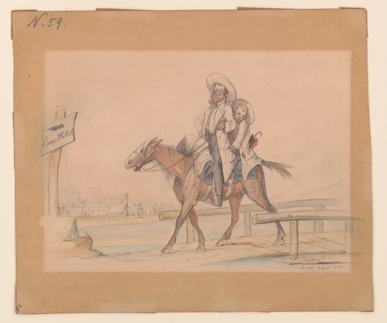 Henry Von Trebra i Louis V. Trebra przybywają do Camp Morton, Indpls z ich farmy w Madison, Ill. autorstwa Adolph Metzner