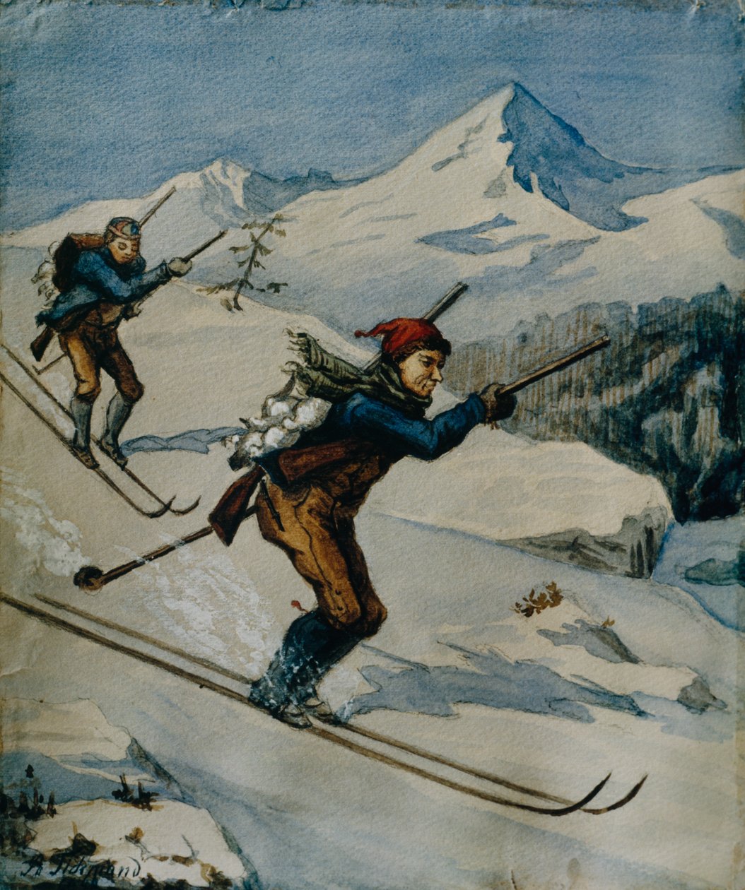 Łowcy ptaków (olej na płótnie) autorstwa Adolph Tidemand