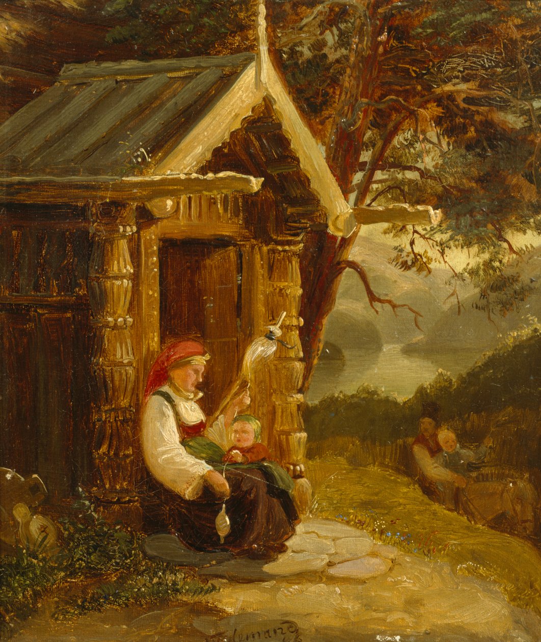 Wieczór nad jeziorem Tinn autorstwa Adolph Tidemand