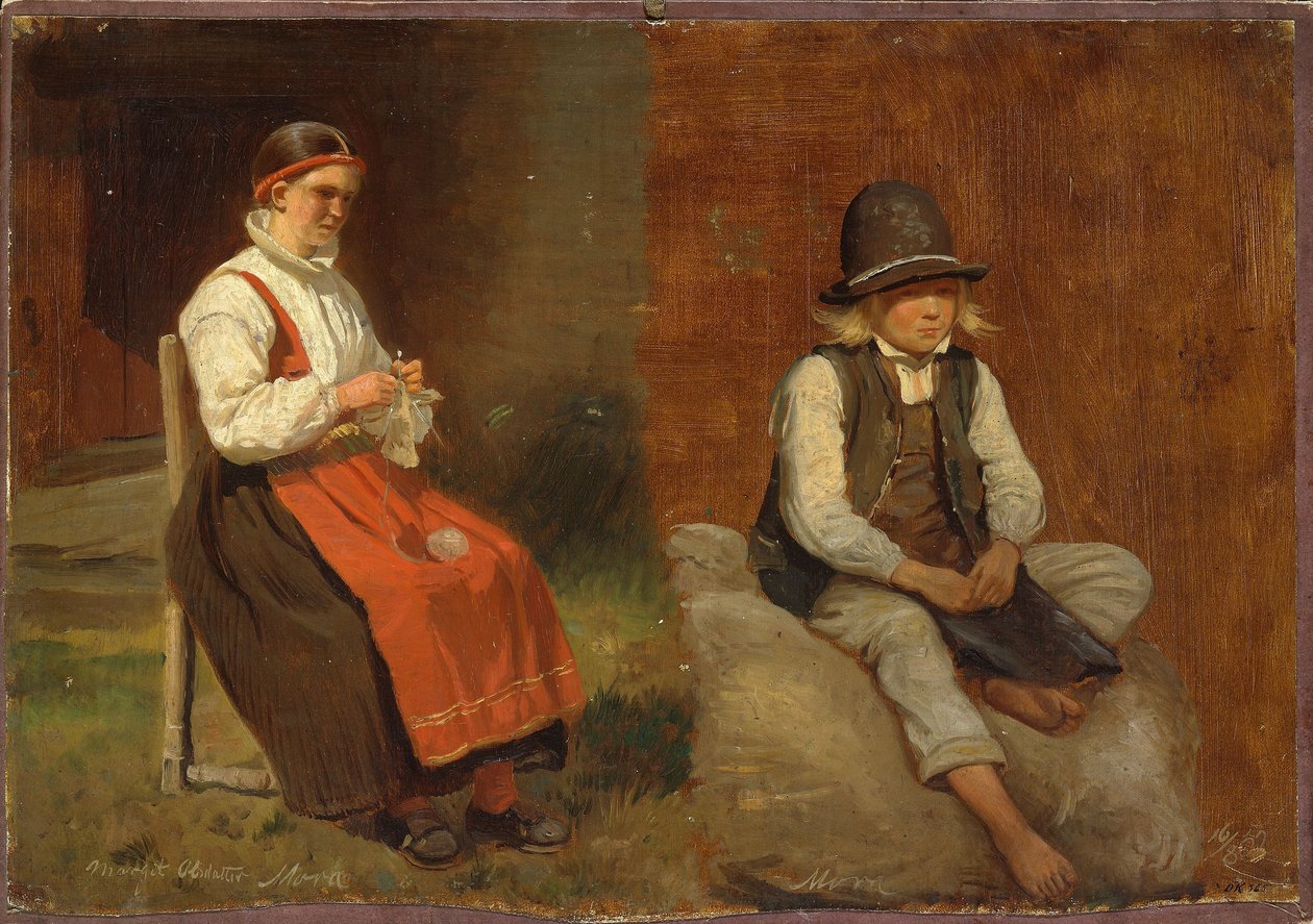 Studia figuratywne z Mora w Szwecji autorstwa Adolph Tidemand