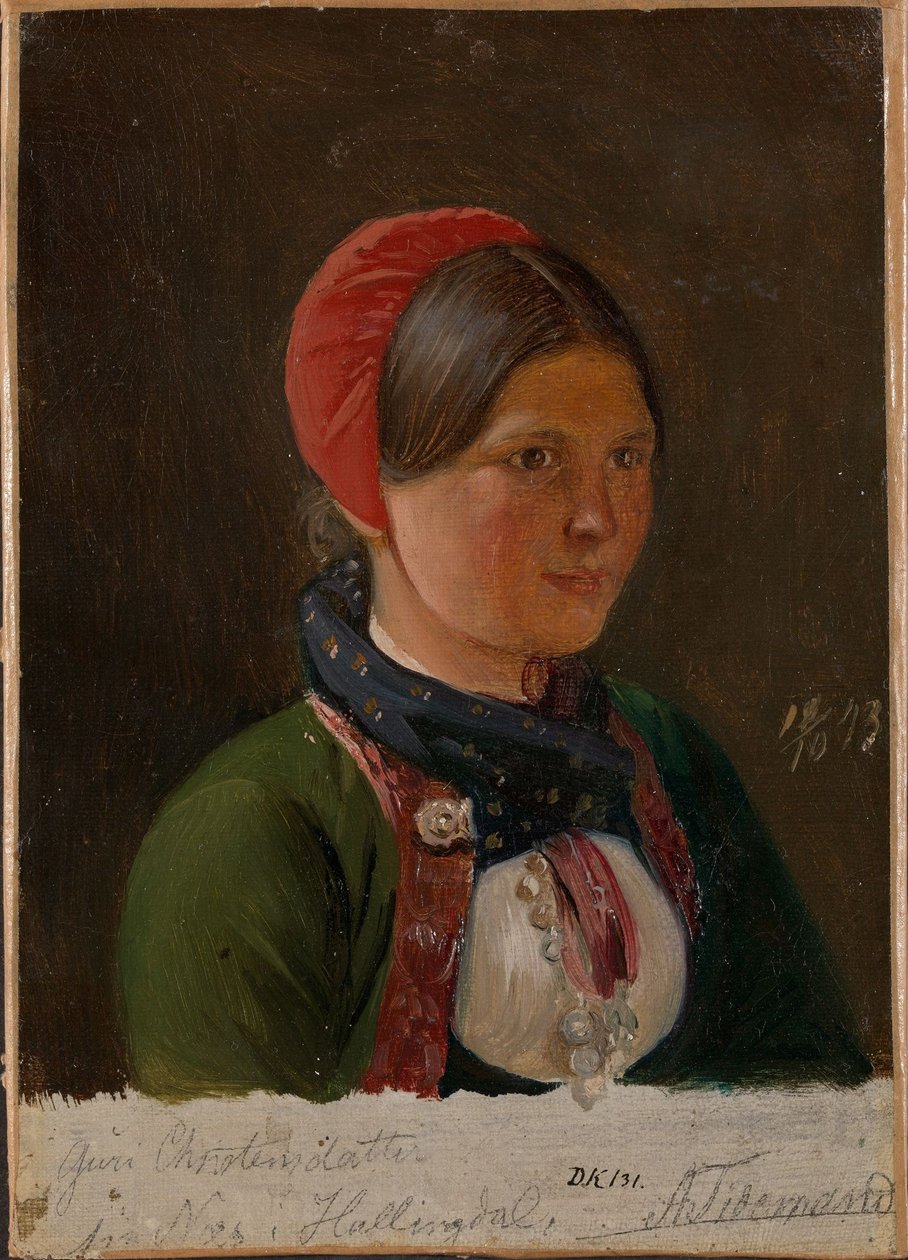 Dziewczyna z Hallingdal autorstwa Adolph Tidemand
