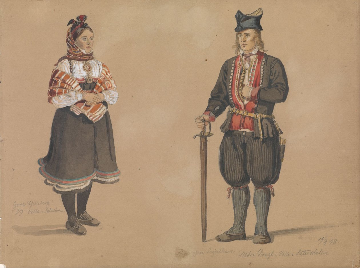 Gro Kjelleberg; Bjugen Sagneskare, Valle autorstwa Adolph Tidemand