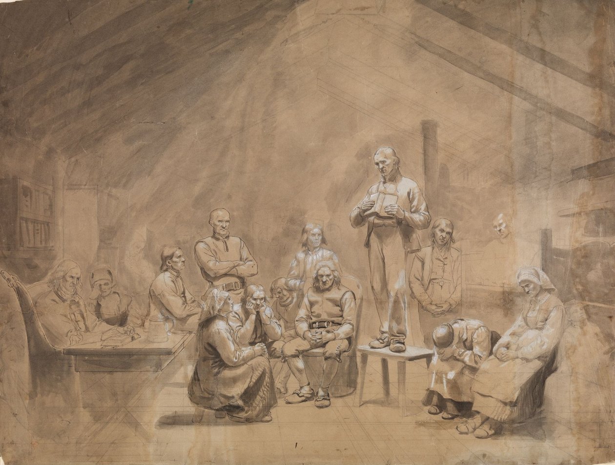 Haugianie autorstwa Adolph Tidemand