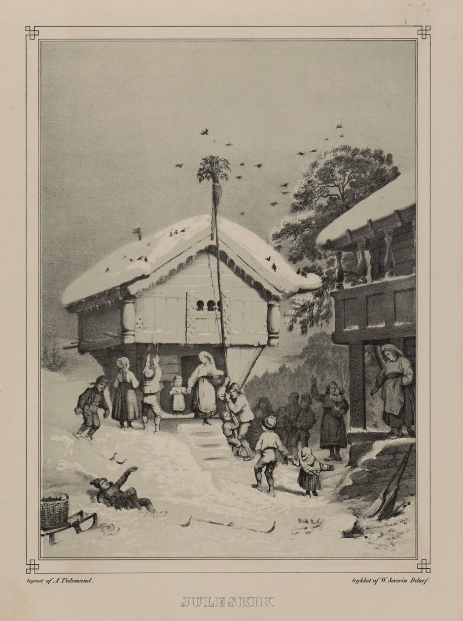 Ilustracja zaczerpnięta z książki Norway wyprodukowanej w Drawings by Asbjørnsen, P.Chr. i wydane przez Chr. Tønsberga (nr 1848) autorstwa Adolph Tidemand