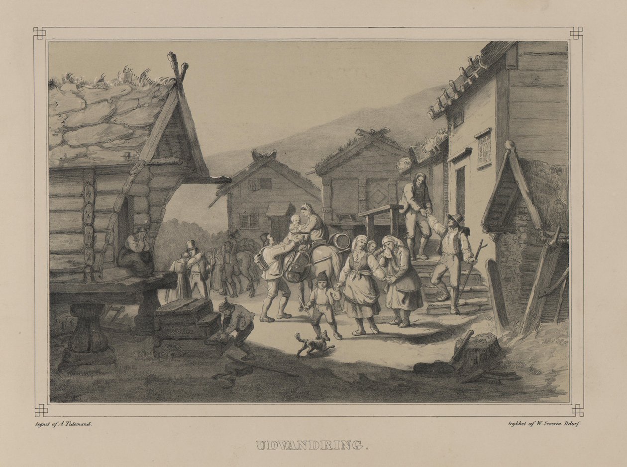 Ilustracja zaczerpnięta z książki Norway wyprodukowanej w Drawings by Asbjørnsen, P.Chr. i wydane przez Chr. Tønsberga (nr 1848) autorstwa Adolph Tidemand