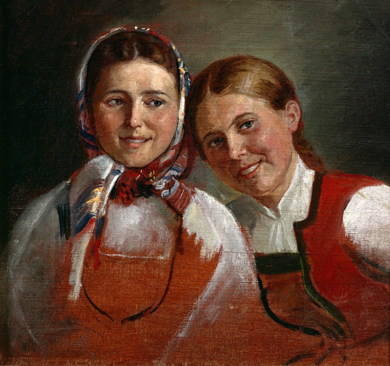 Śmiejące się dziewczyny autorstwa Adolph Tidemand