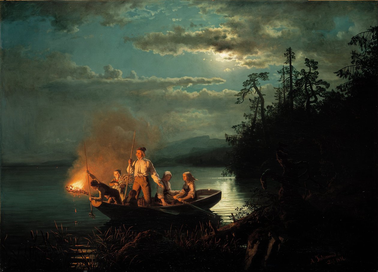 Słuchanie Krøderen autorstwa Adolph Tidemand