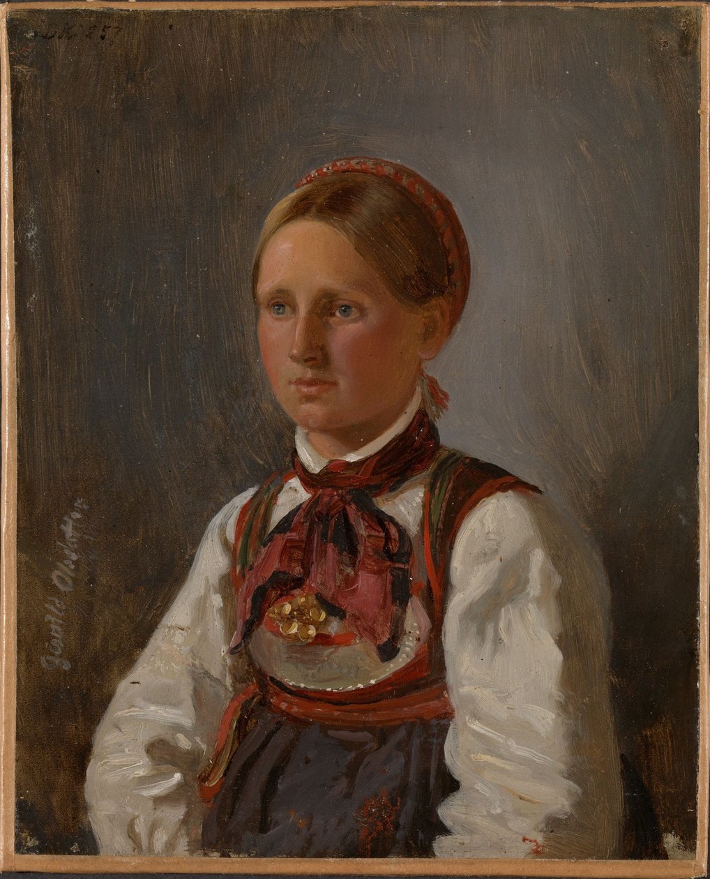 Portret Gunild Olsdatter z Tinn autorstwa Adolph Tidemand