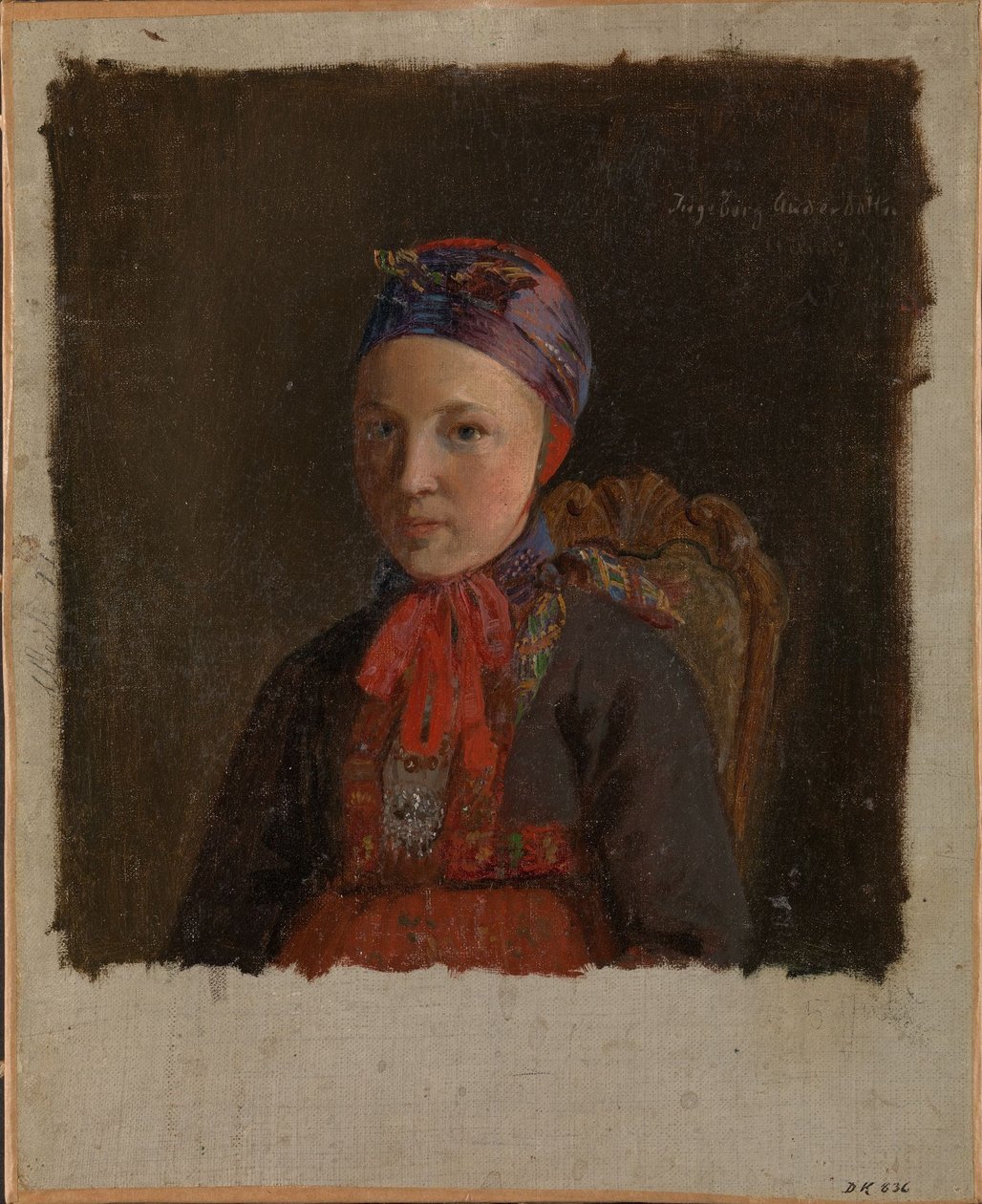 Portret Ingeborg Anderdatter Gulsvig autorstwa Adolph Tidemand