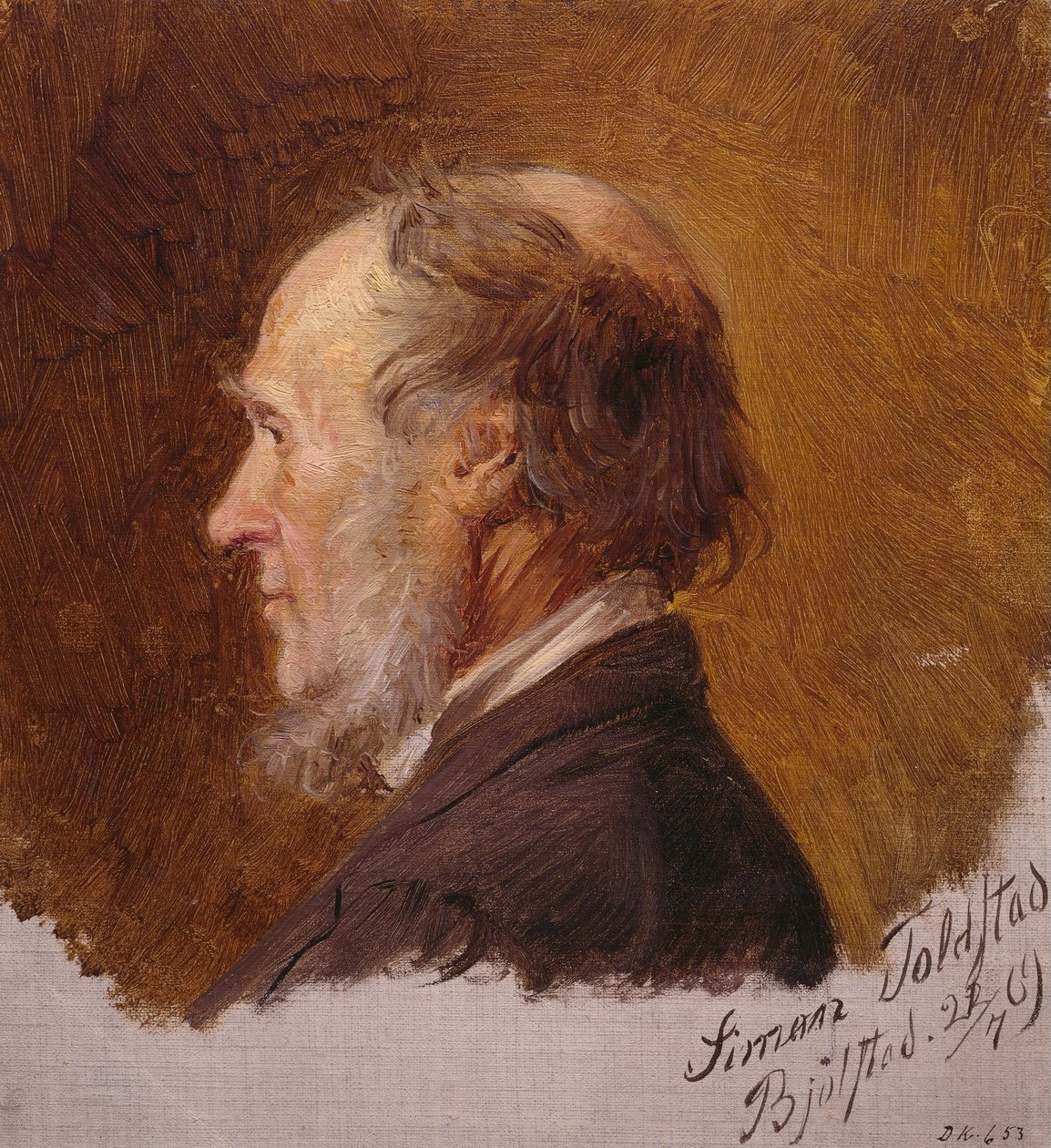 Portret Simona Toldstada. Szkic autorstwa Adolph Tidemand