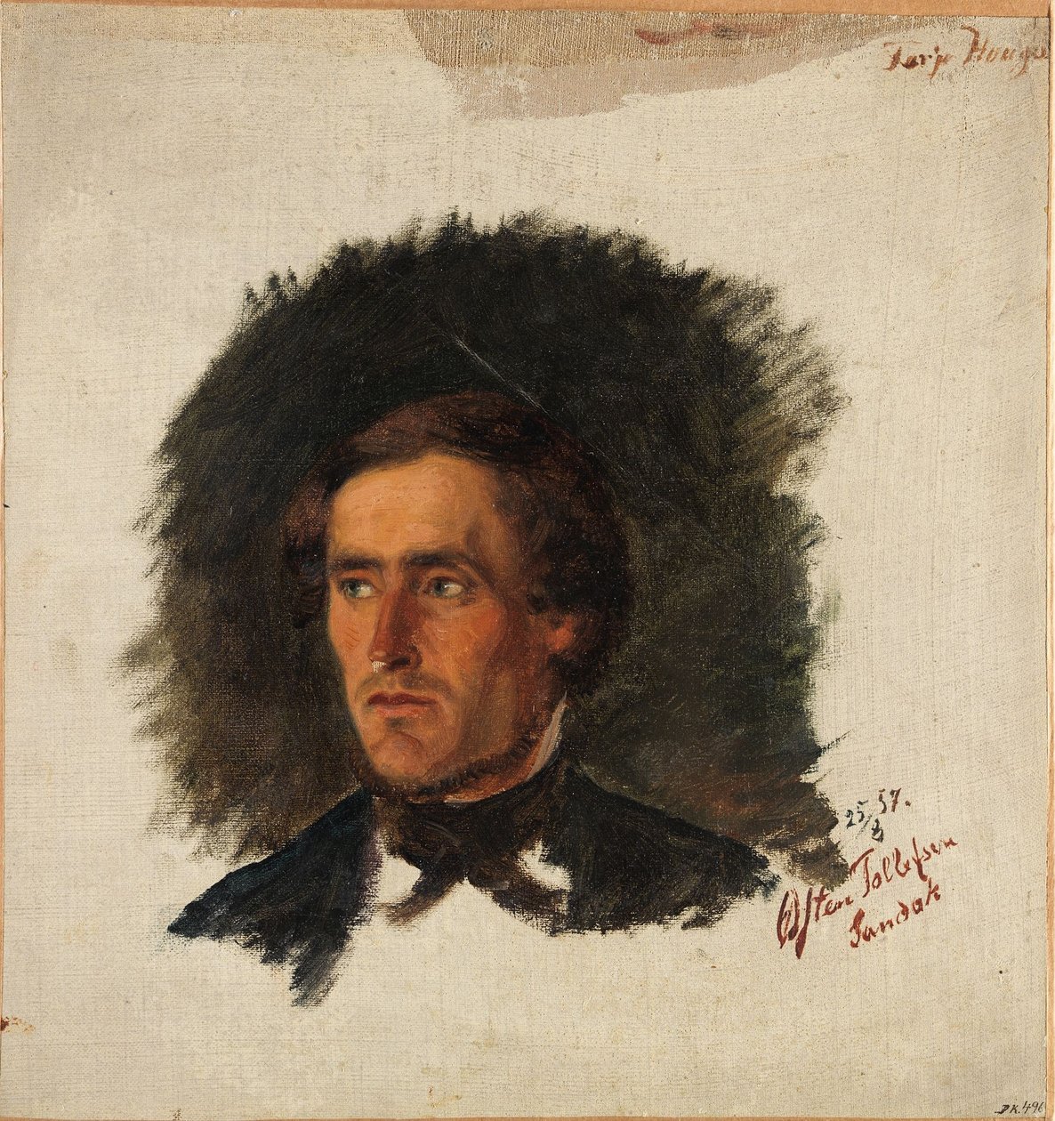 Portret rolnika Østena Tollefsena z Sandaak autorstwa Adolph Tidemand