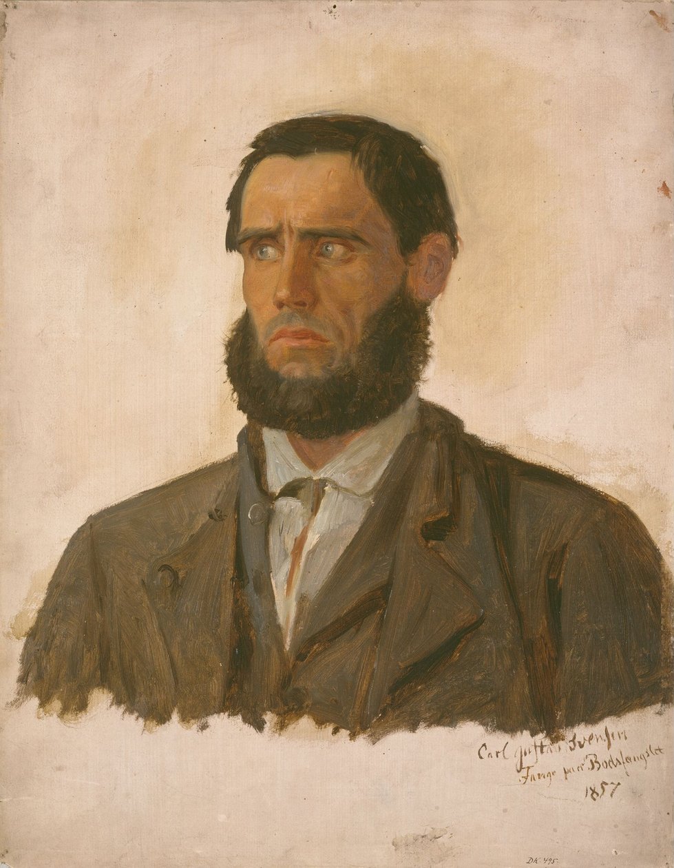 Portret więźnia Carla Gustava Svendsena autorstwa Adolph Tidemand