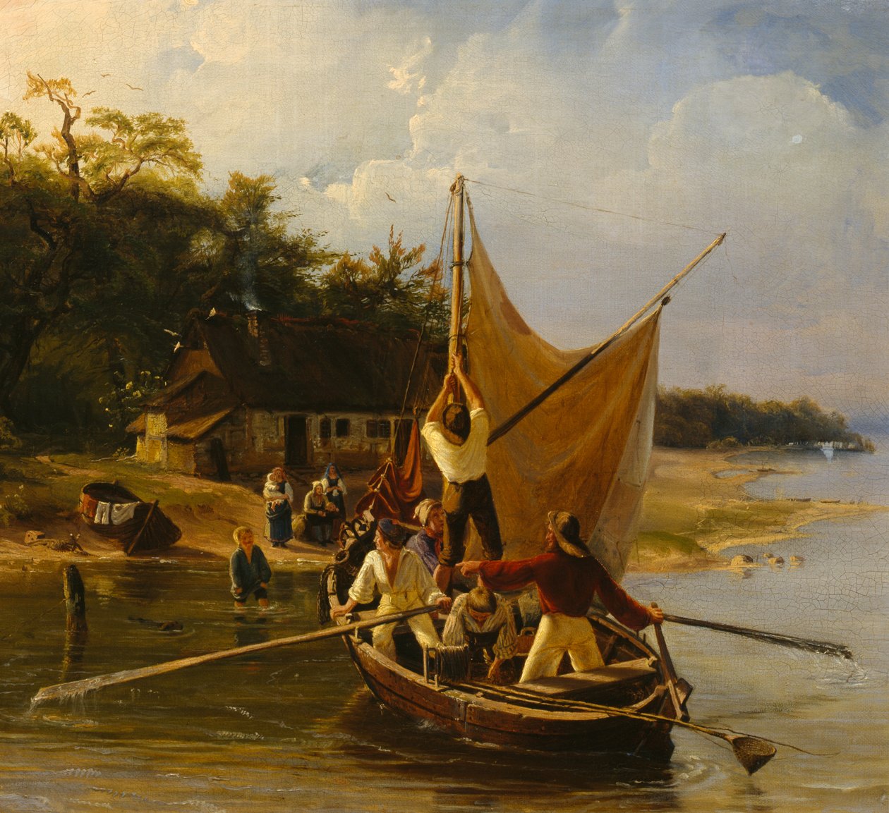 Powrót duńskich rybaków autorstwa Adolph Tidemand