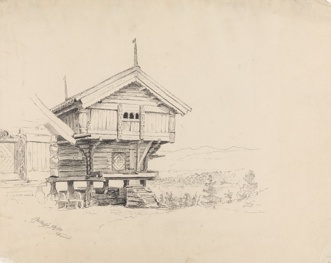 Stabbur, Bolkesjø autorstwa Adolph Tidemand