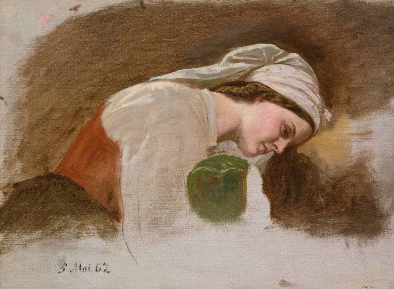 Studium do obrazu Po walce autorstwa Adolph Tidemand