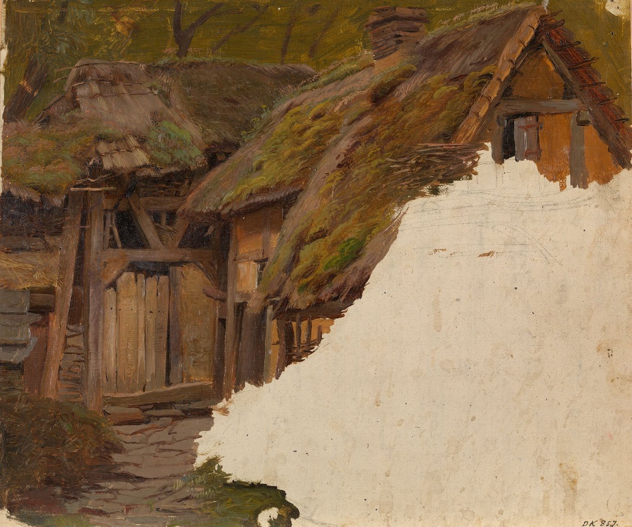 Studium starego gospodarstwa autorstwa Adolph Tidemand