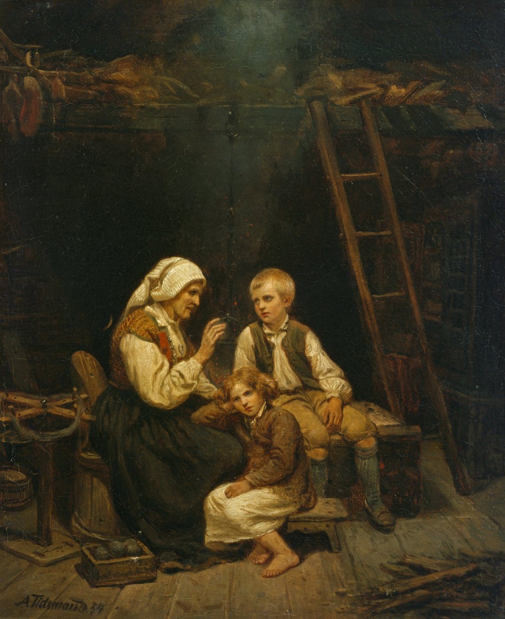 Bajka, historia babci autorstwa Adolph Tidemand