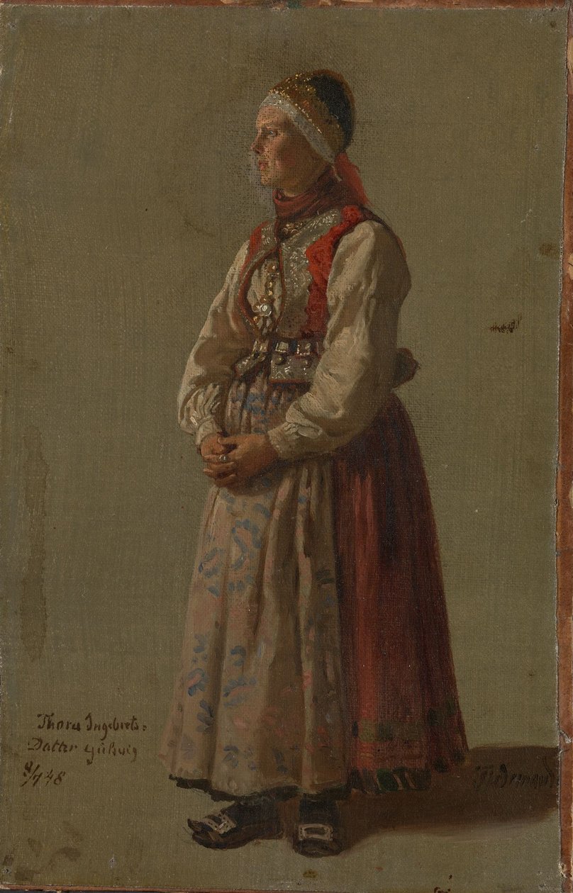 Thora Ingebretsdatter Gulsvig autorstwa Adolph Tidemand