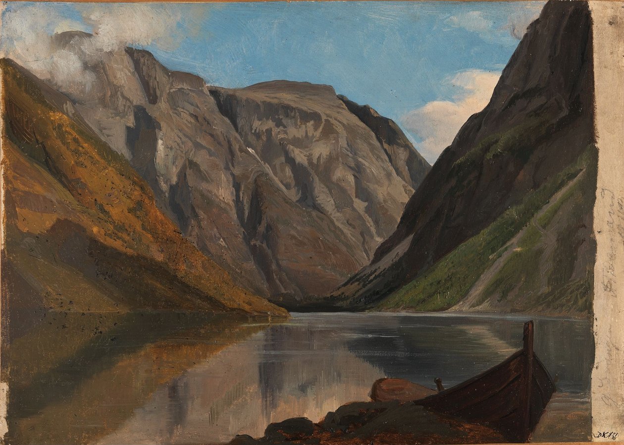 Widok na Gudvangen autorstwa Adolph Tidemand