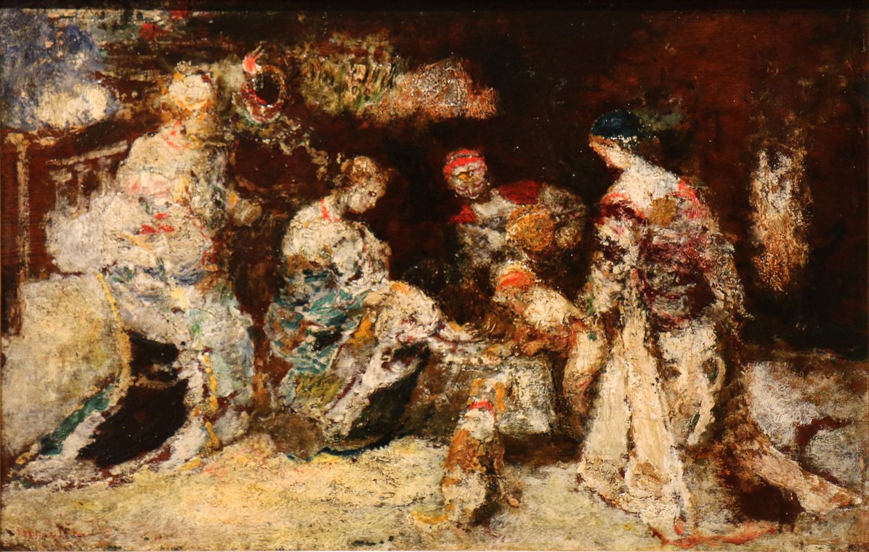 Scena parkowa. autorstwa Adolphe Joseph Thomas Monticelli