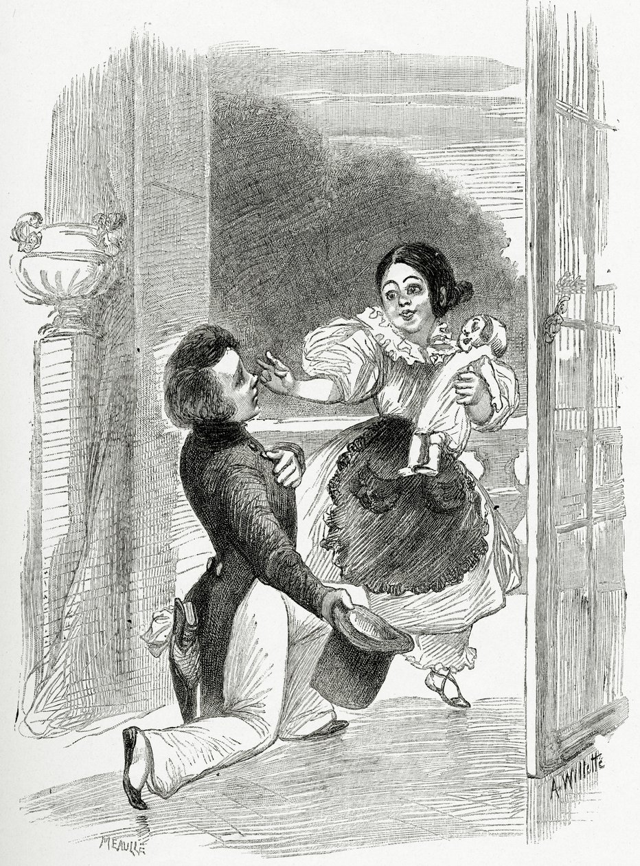 Ilustracja z Toute la Lyre, XIX wiek (rycina bw) autorstwa Adolphe Leon Willette