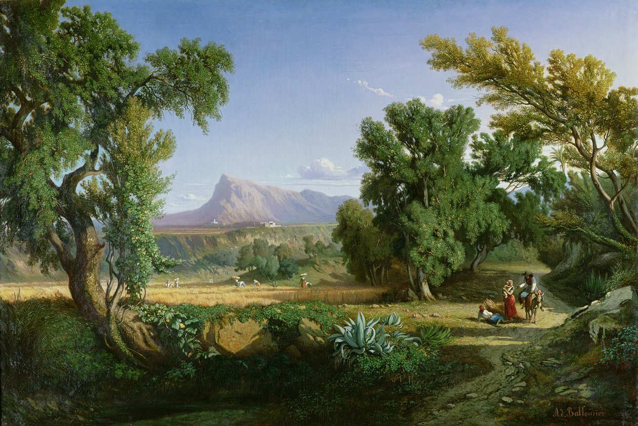 Przedmieścia Valdemusa, Majorka, 1847 autorstwa Adolphe Paul Emile Balfourier