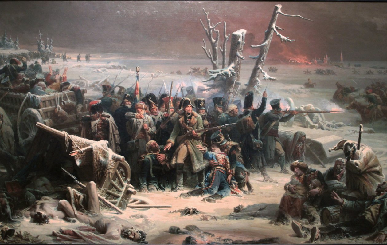 Marshall Ney wspierający tylną gwardię podczas odwrotu z Moskwy, na wystawie w Manchester Art Gallery autorstwa Adolphe Yvon