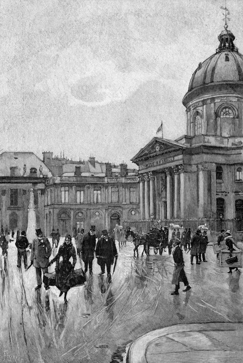 Brzegi Sekwany i Institut de France autorstwa Adolphe (after) Giraldon