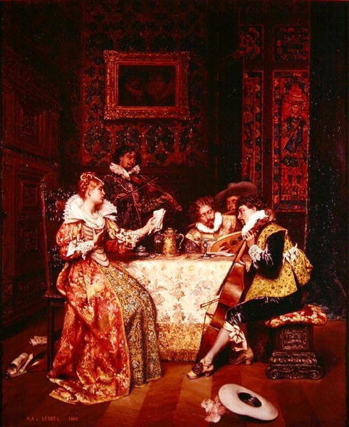 Impreza muzyczna autorstwa Adolphe Alexandre Lesrel