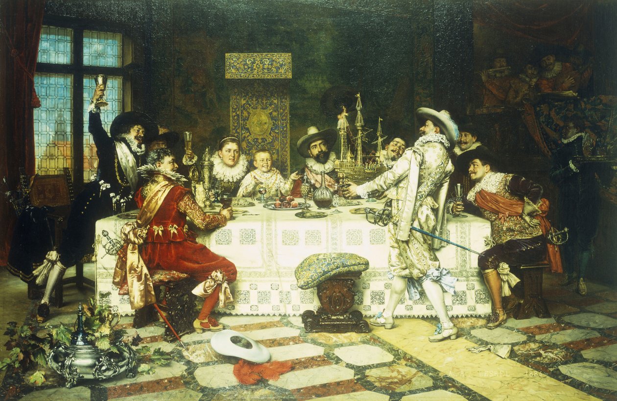 Przyjęcie Urodzinowe Księcia autorstwa Adolphe Alexandre Lesrel