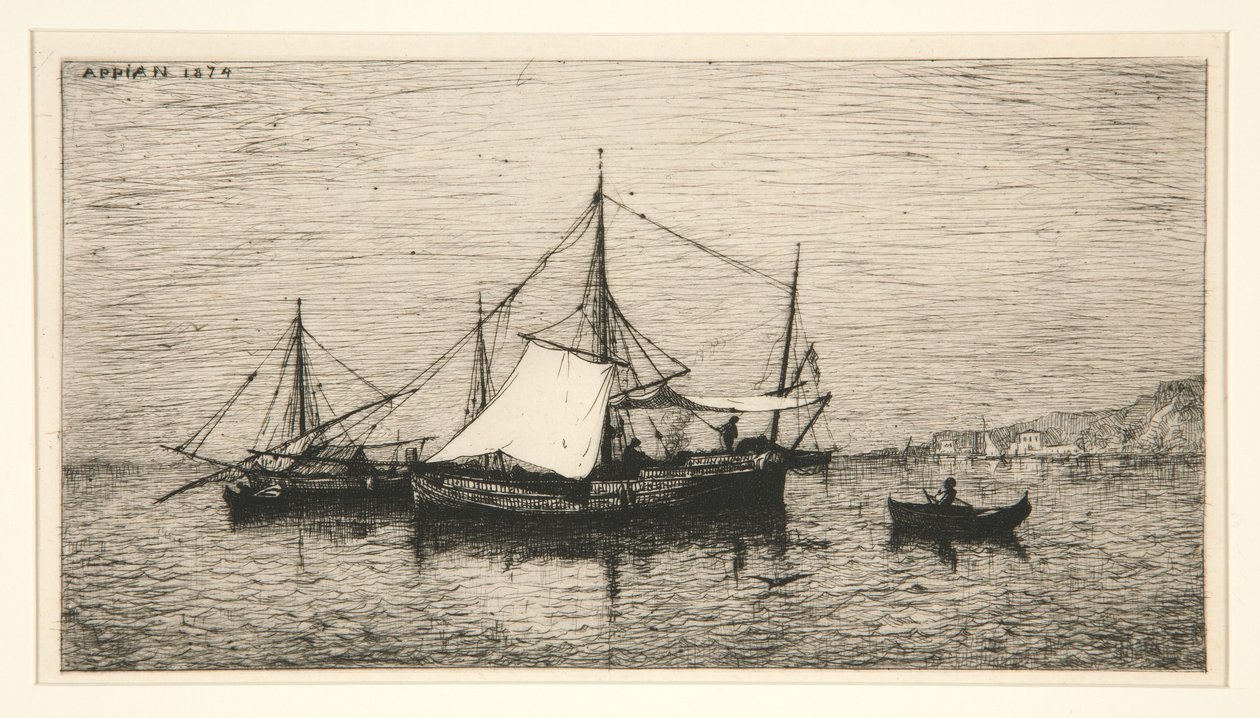 Łodzie przybrzeżne (wybrzeże Włoch) autorstwa Adolphe Appian