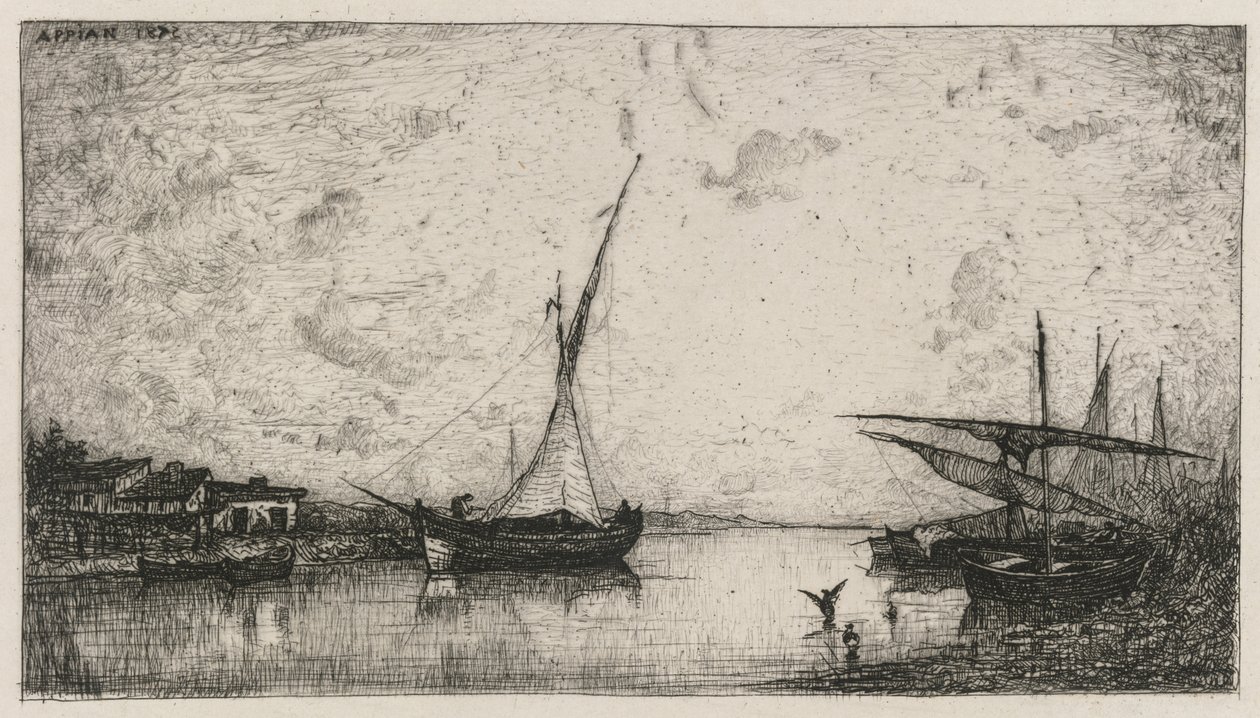 Kanał w Martigues, 1872. autorstwa Adolphe Appian