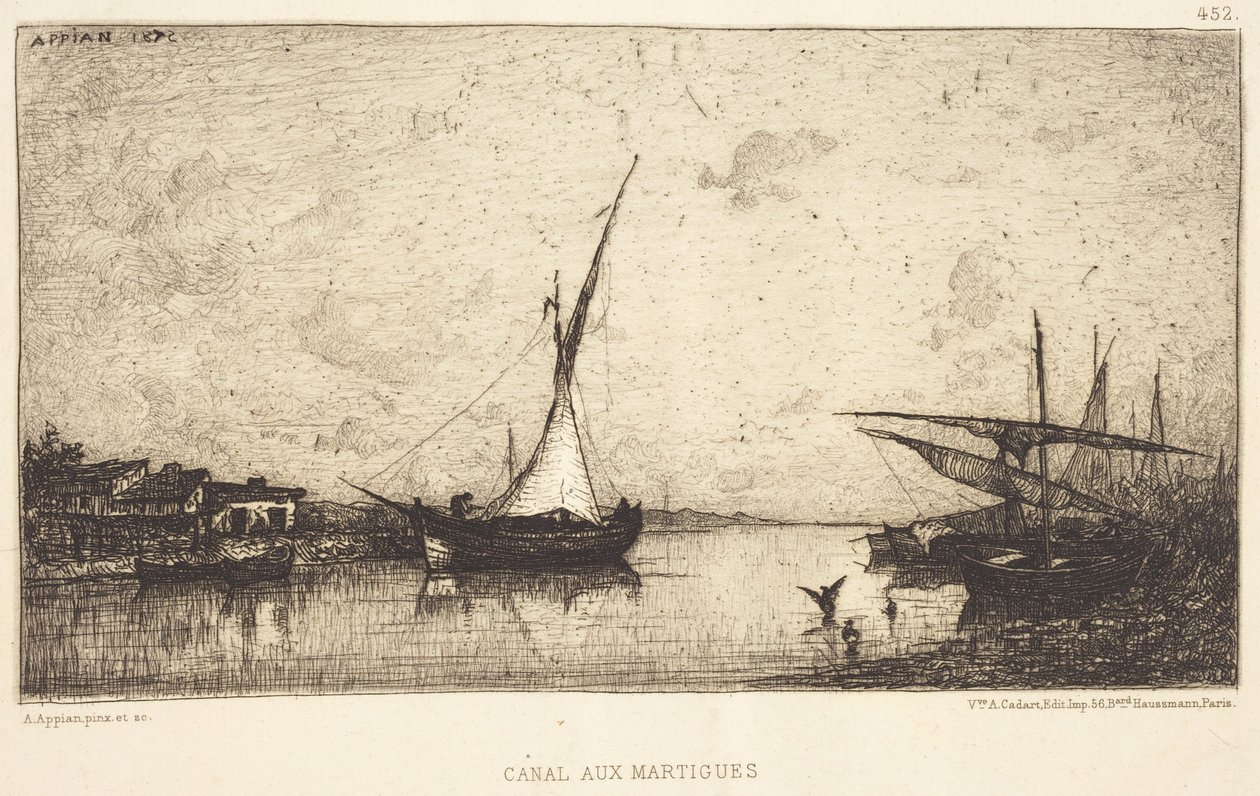 Kanał w Martigues autorstwa Adolphe Appian