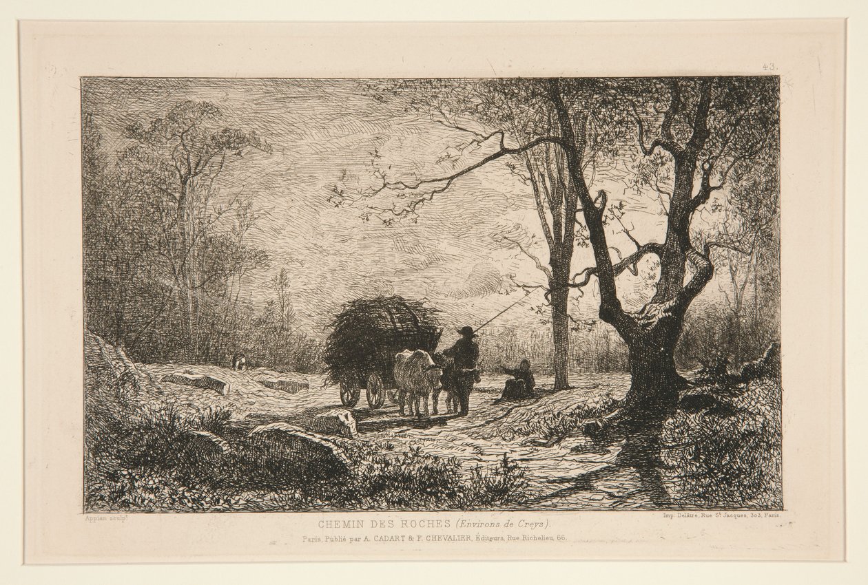 Skalista droga w okolicach Creys autorstwa Adolphe Appian