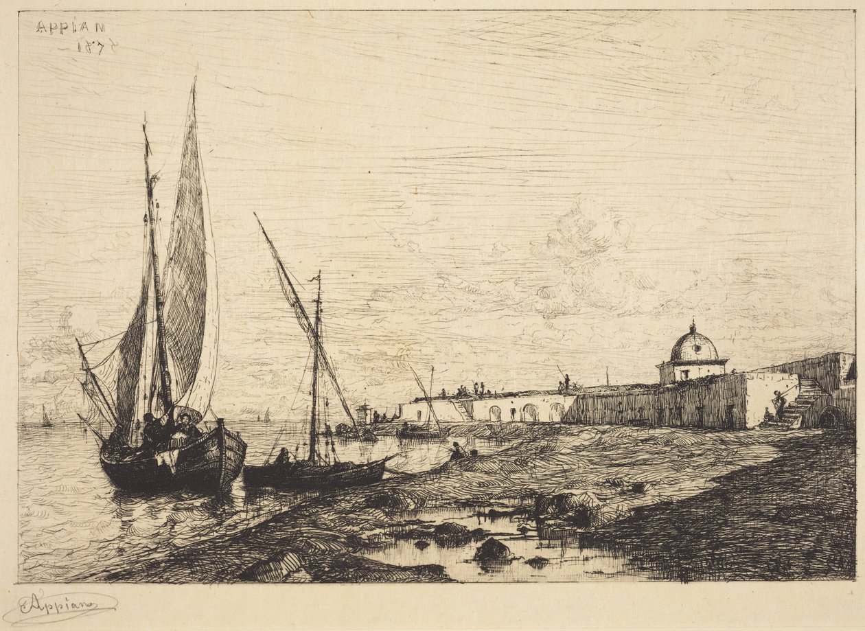 Port w San Remo autorstwa Adolphe Appian