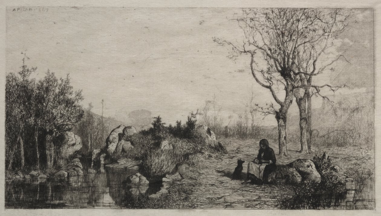 Brzeg strumienia w Rossillon autorstwa Adolphe Appian