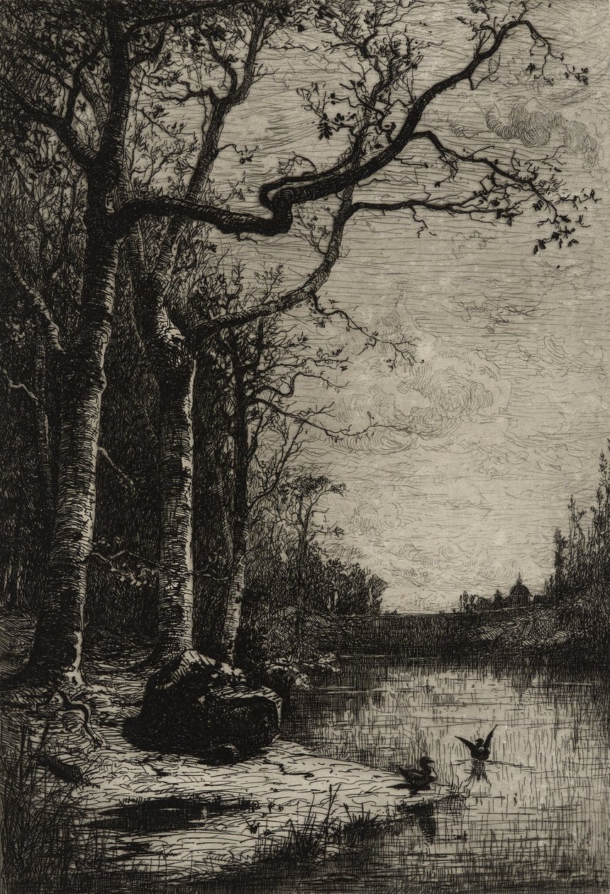 Bagno Burbanche (duża płyta), ok. 1870 (akwaforta) autorstwa Adolphe Appian