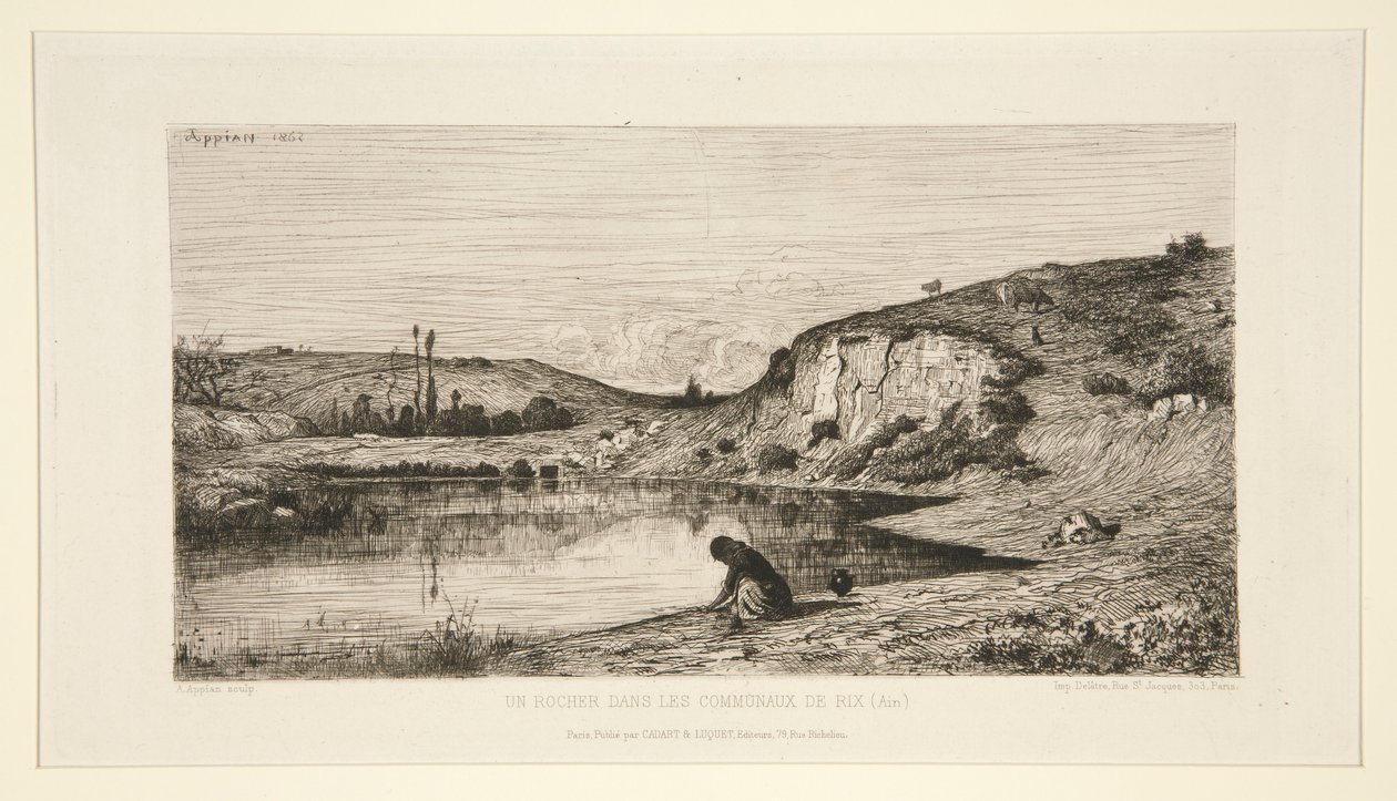 Skała we wspólnych obszarach Rix (Ain) autorstwa Adolphe Appian